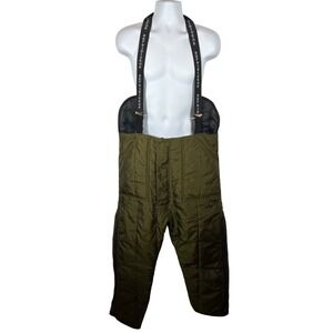 RefrigiWear Men's High Bib Overalls Large Insulated Olive Green Made In USA -699